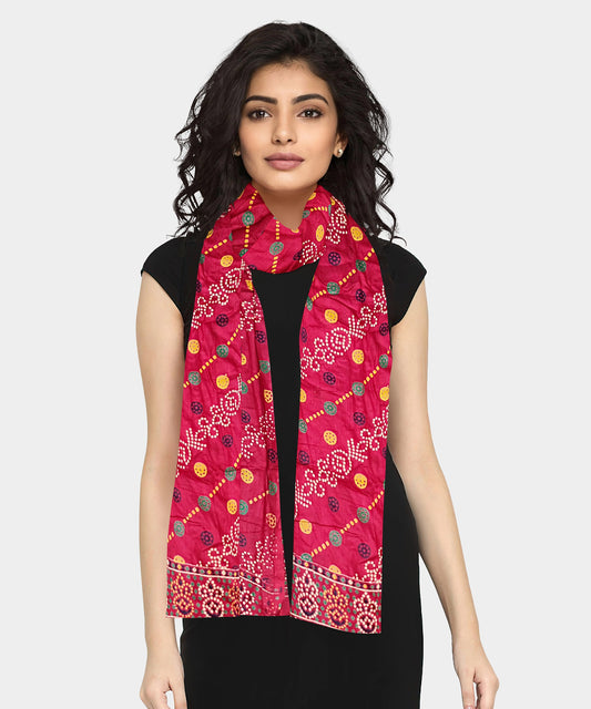 Elegant Silk Blend Red Jaipur Dupatta: Timeless Beauty and Tradition