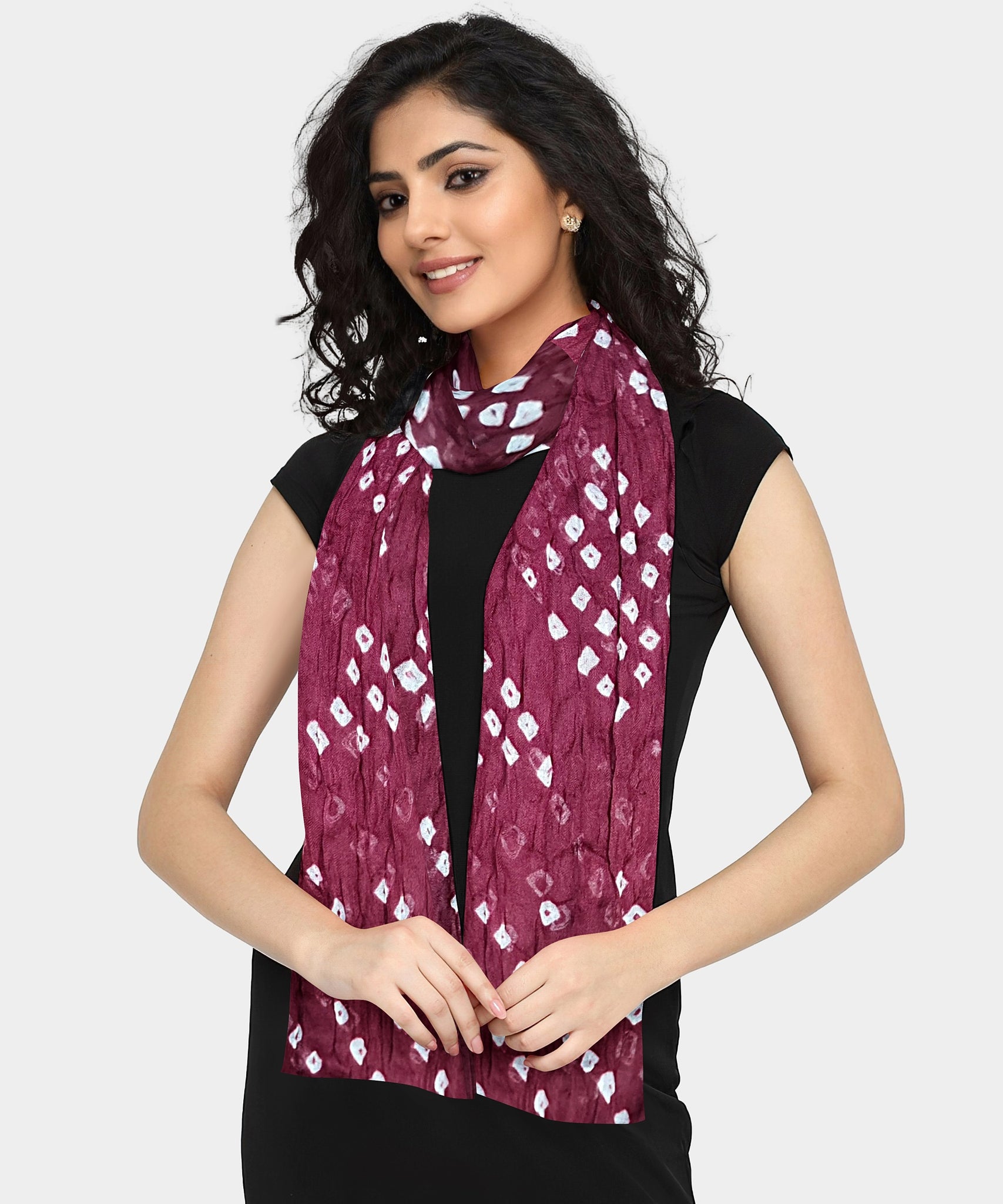 Maroon Bandhani Dupatta: Exquisite Traditional Craftsmanship