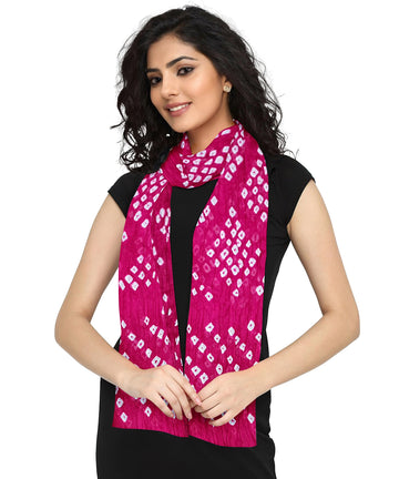 Hot Pink Bandhani Dupatta: Exquisite Traditional Craftsmanship