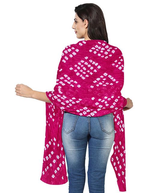 Hot Pink Bandhani Dupatta: Exquisite Traditional Craftsmanship