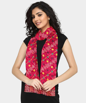 Elegant Silk Blend Red Jaipur Dupatta: Timeless Beauty and Tradition